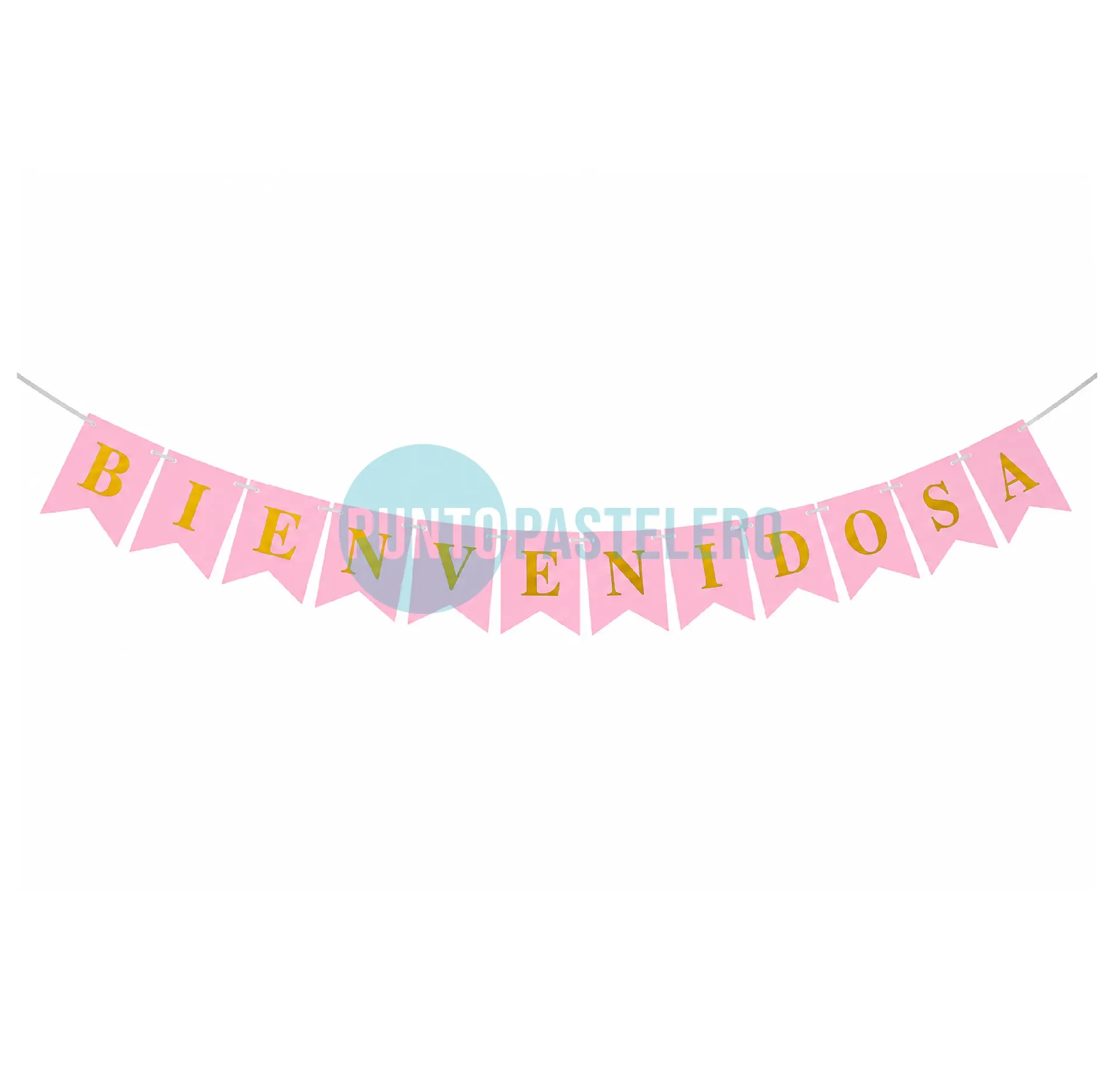 BANDERIN BIENVENIDOS/A ROSA (PARTY STORE)