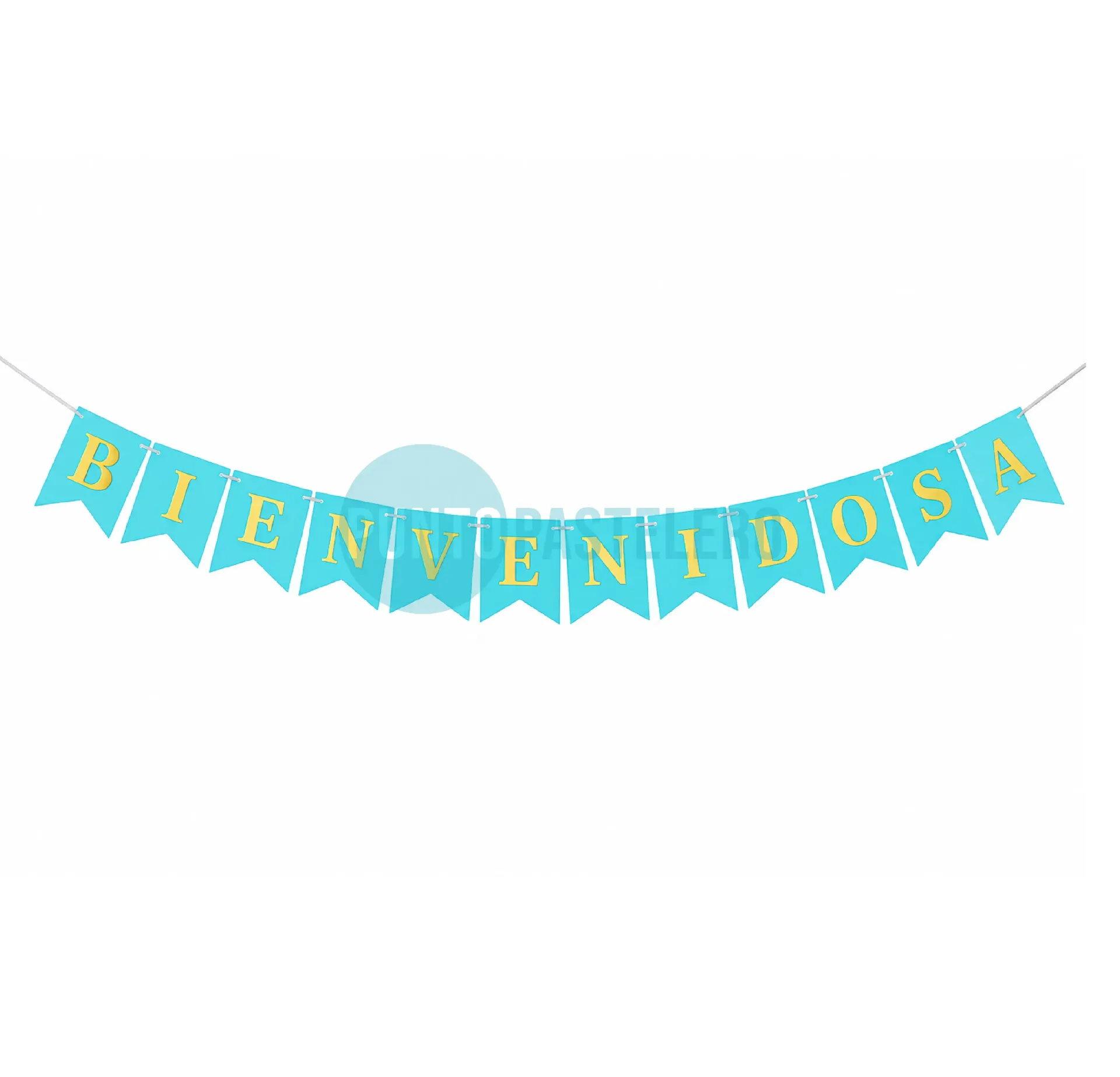 BANDERIN BIENVENIDOS/A CELESTE (PARTY STORE)