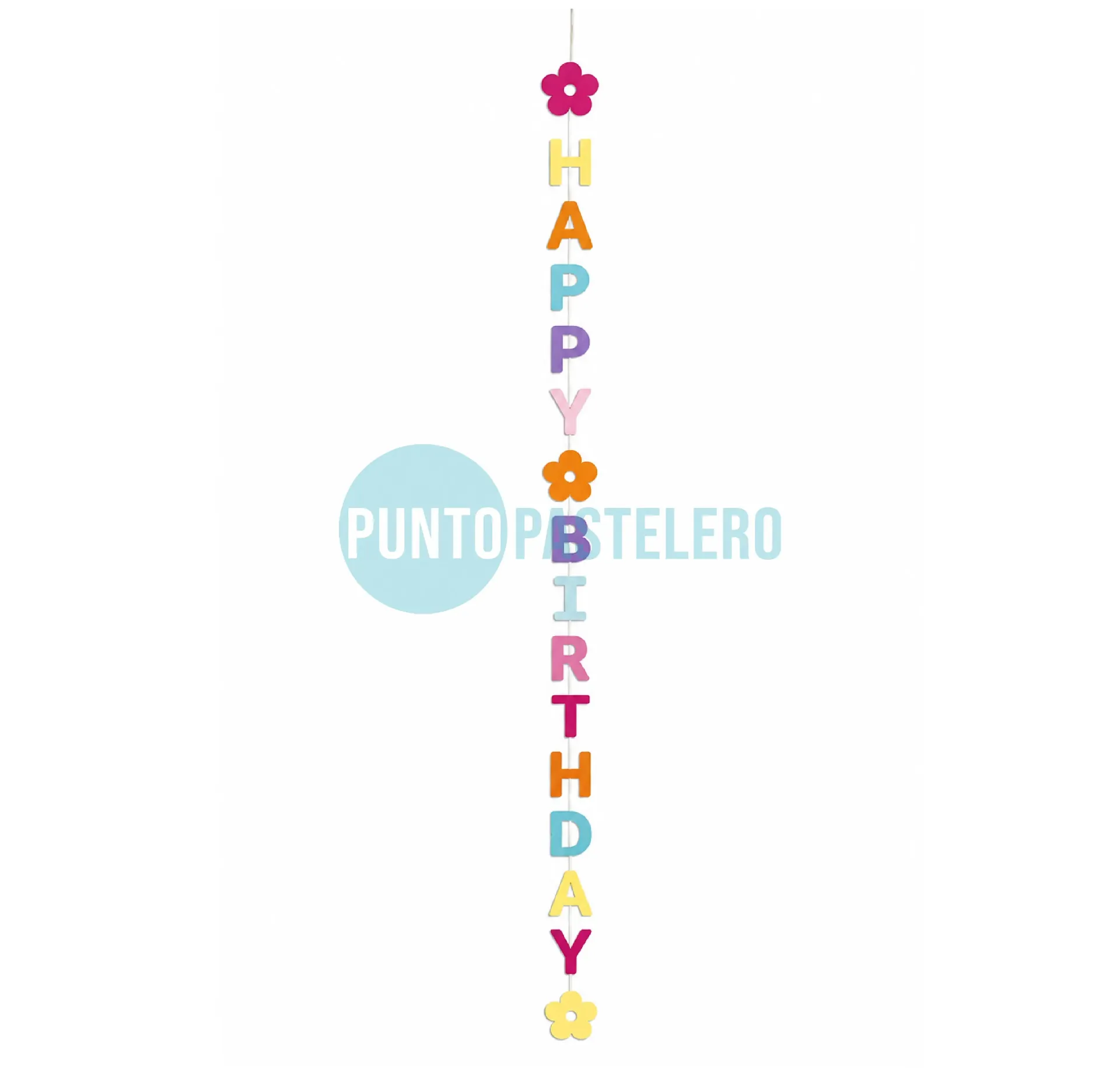 GUIRNALDA COLGANTE HAPPY BIRTHDAY "FLOWERS" MULTICOLOR