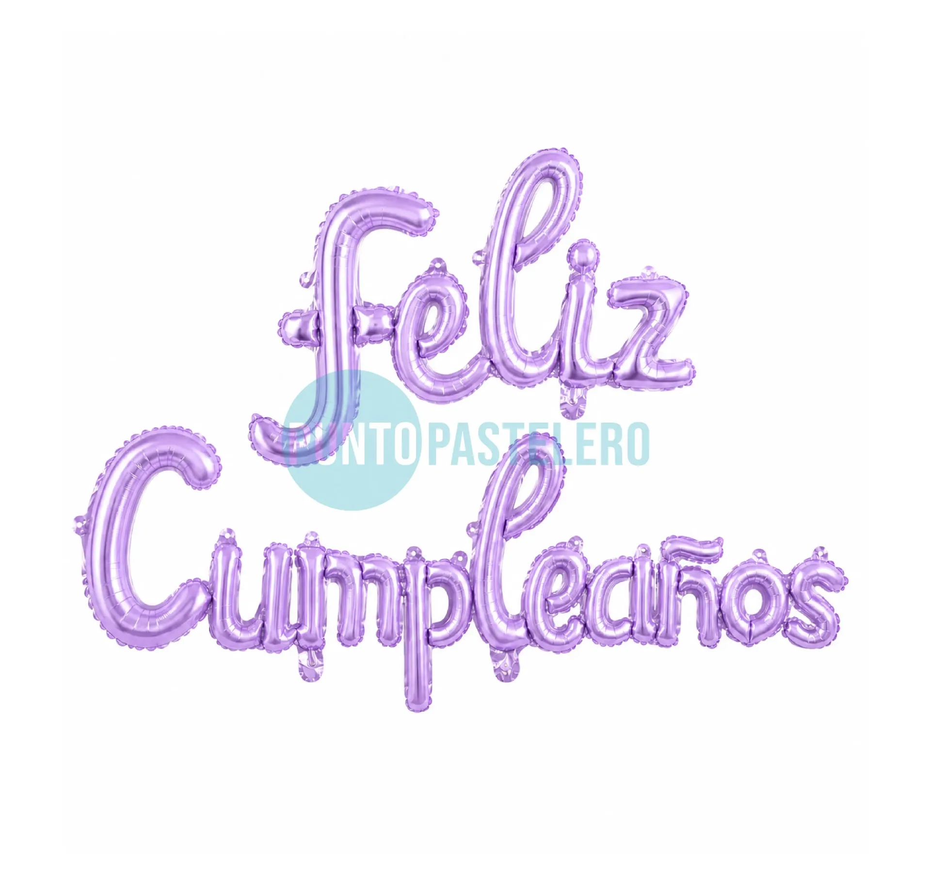[00107391L] GLOBO METALIZADO "FELIZ CUMPLEAÑOS" CURSIVA LILA