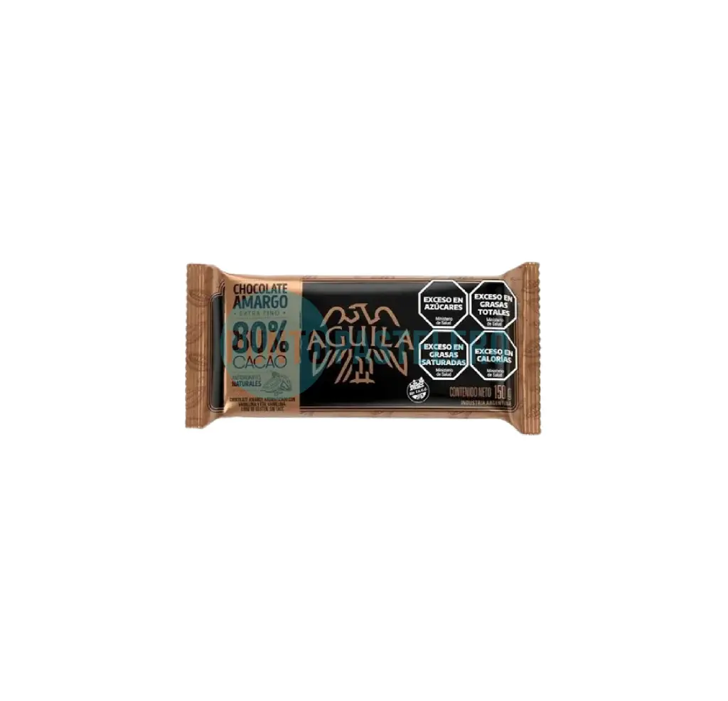 TABLETA AGUILA 80% CACAO (X 130 GR.)