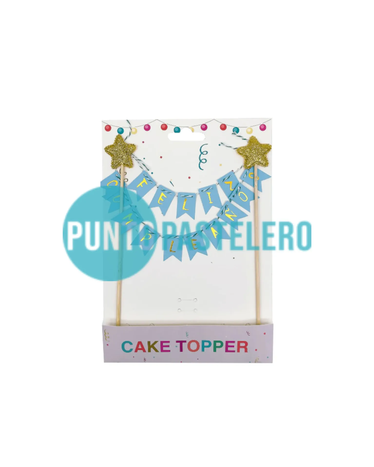 [6920251474082C] TOPPER BANDERIN FELIZ CUMPLEAÑOS (CELESTE)