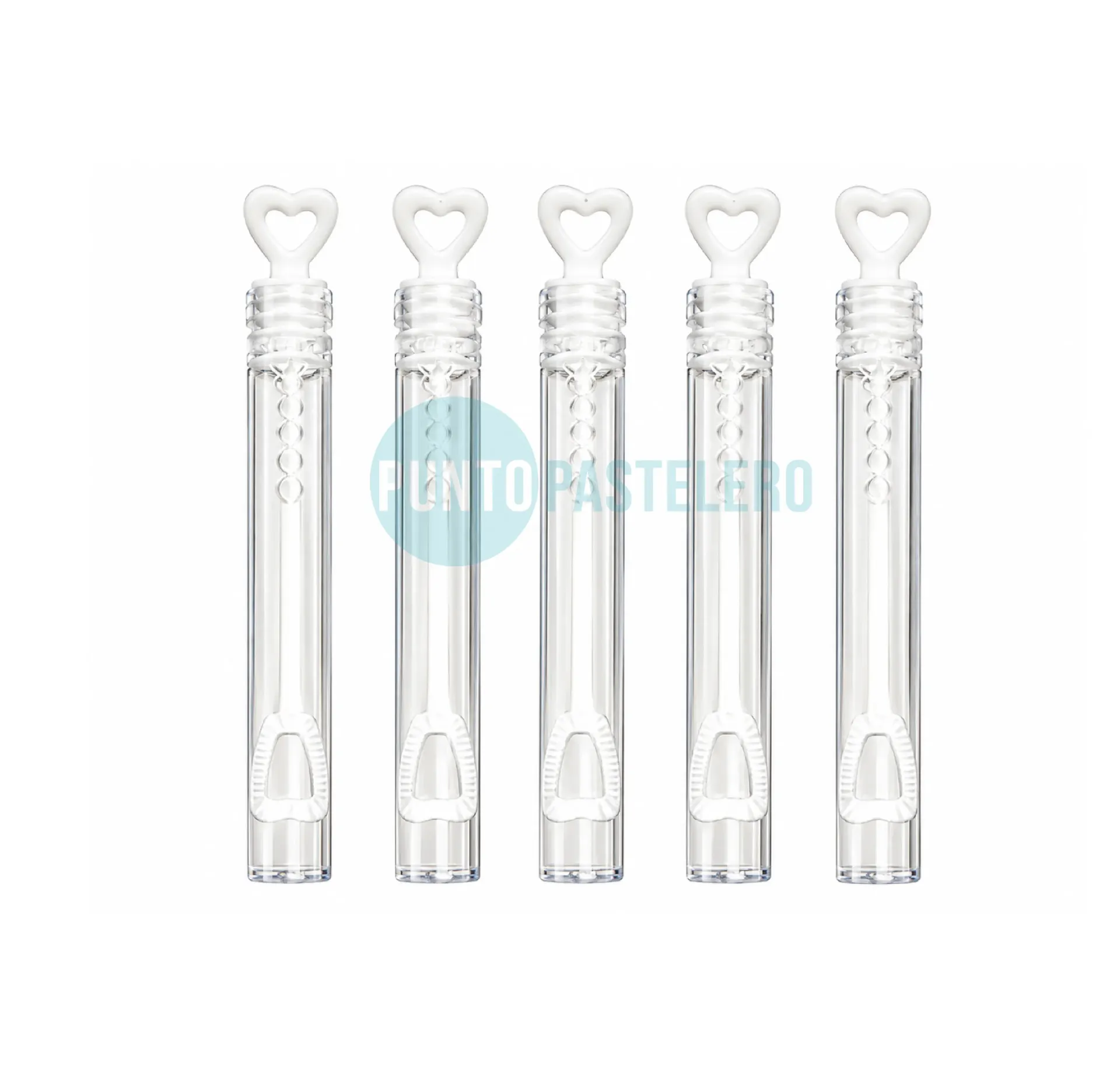 BURBUJERO CORAZON BLANCO MINI TUBO (X 10 U.)