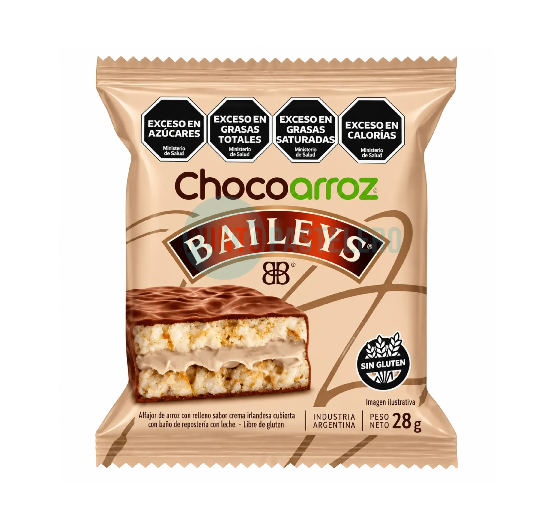 ALFAJOR CHOCOARROZ BAILEYS (X 22 GR.)