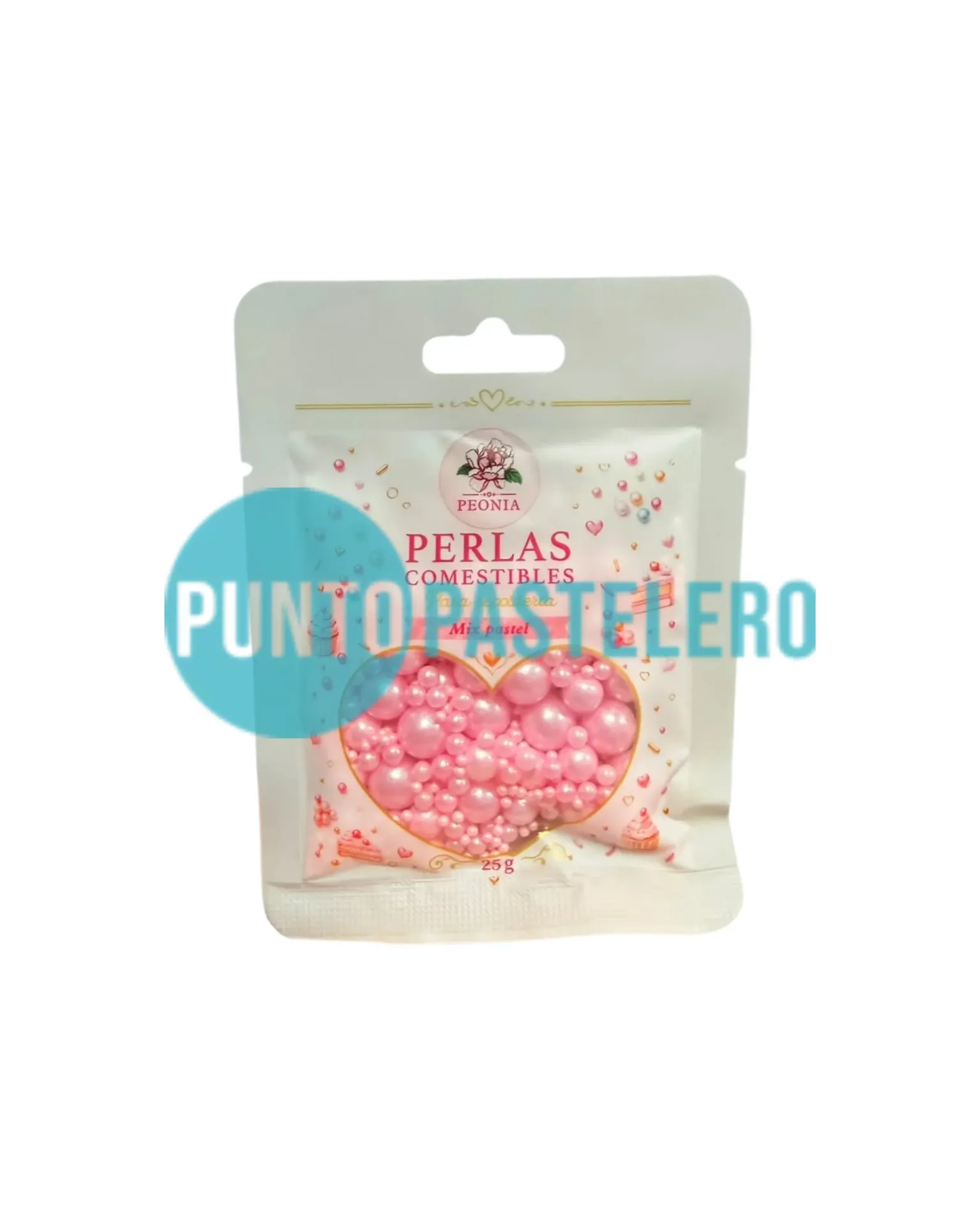 PERLAS COMESTIBLES ROSA PASTEL BRILLO (25 GR)