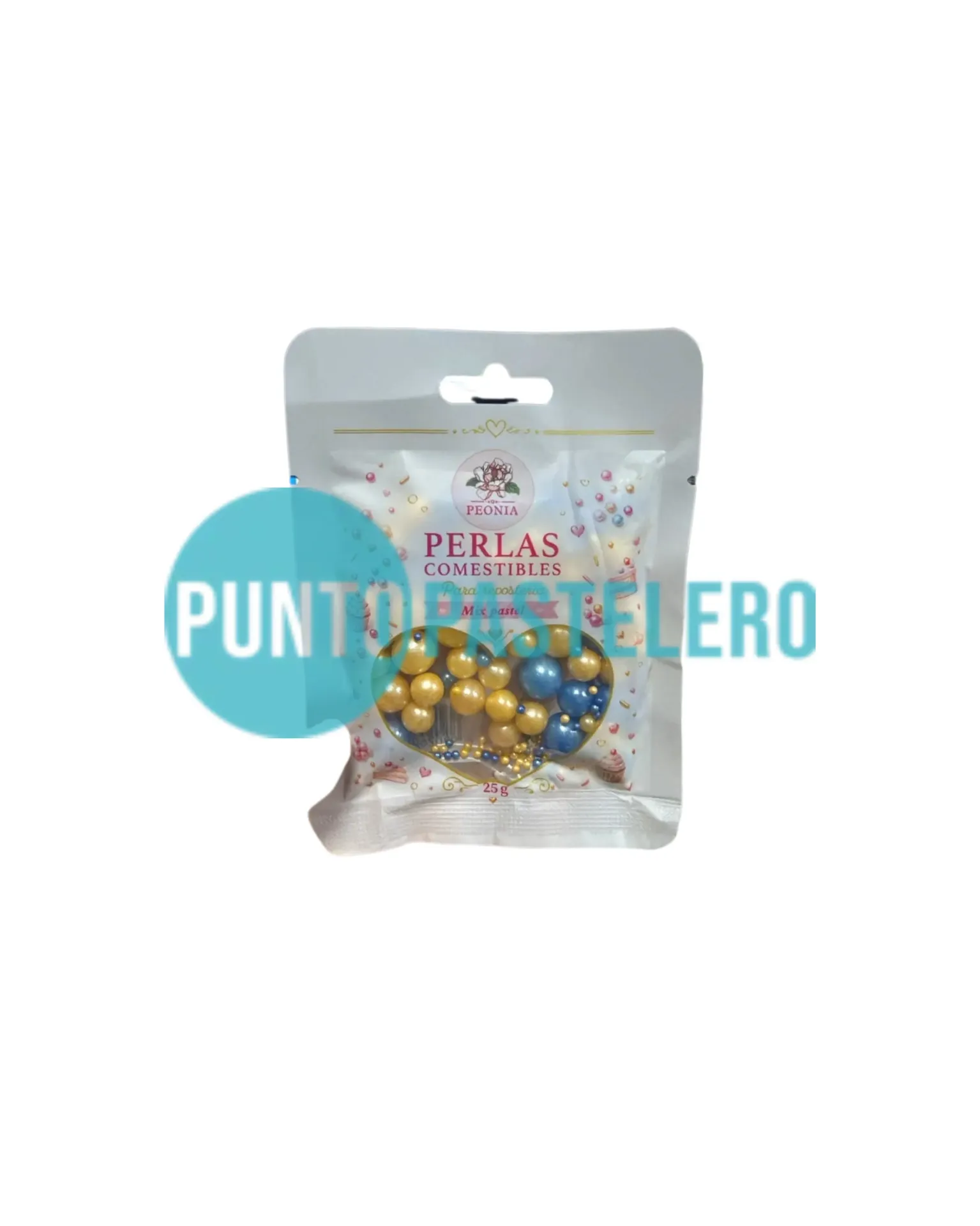 PERLAS COMESTIBLES ORO Y AZUL BRILLO (25 GR)