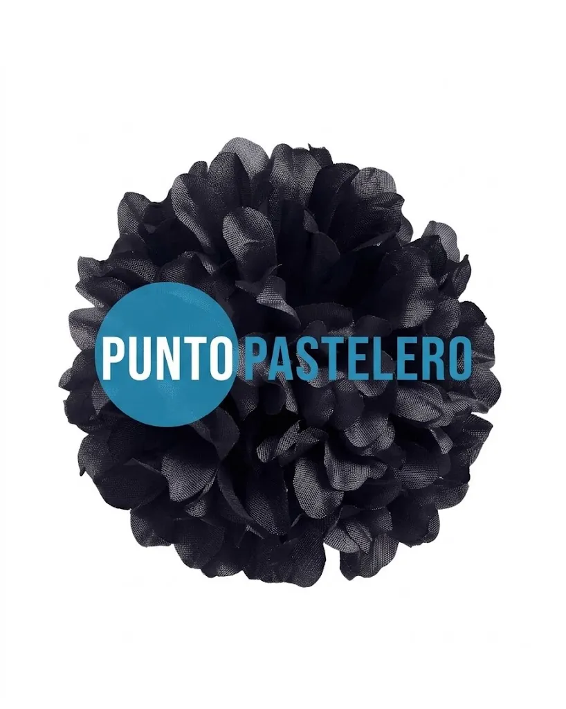 FLOR DE TELA HORTENSIA NEGRA (UNIDAD)
