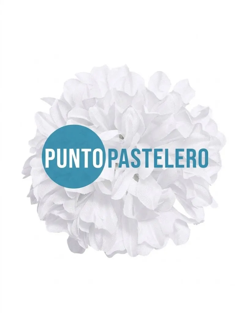 FLOR DE TELA HORTENSIA BLANCA (UNIDAD)