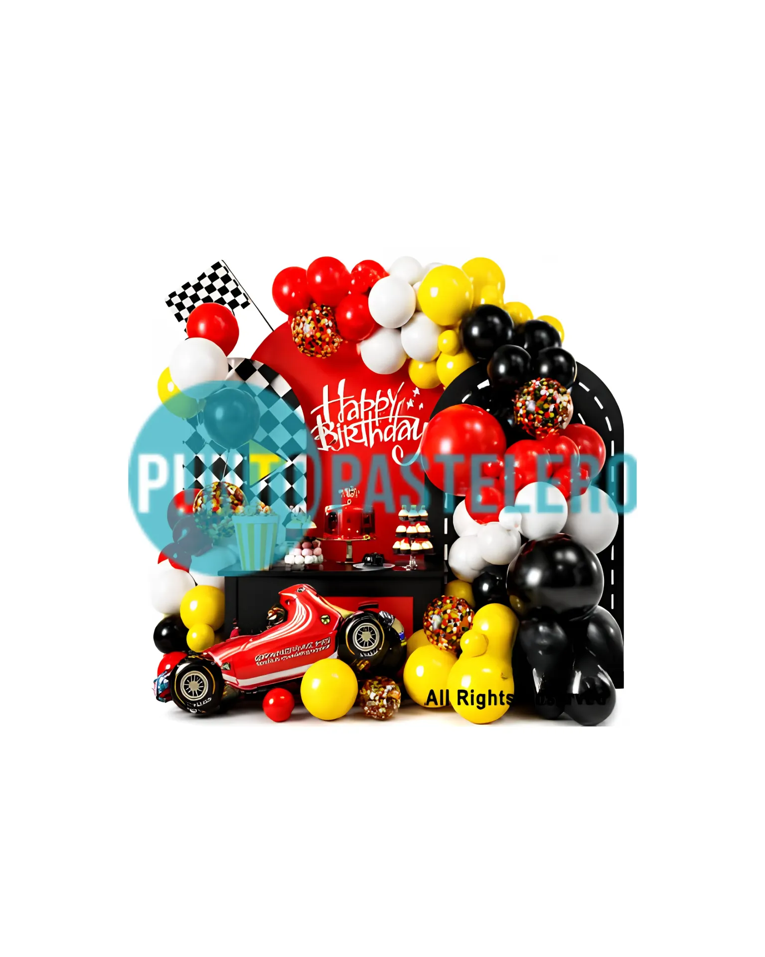 SET DE GLOBOS ARCO XL AUTO (56 PCS)