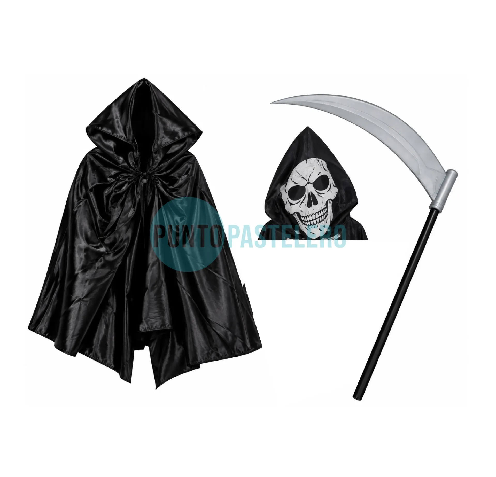 SET DISFRAZ PARKA (CAPA-CAPUCHA-GUADAÑA)