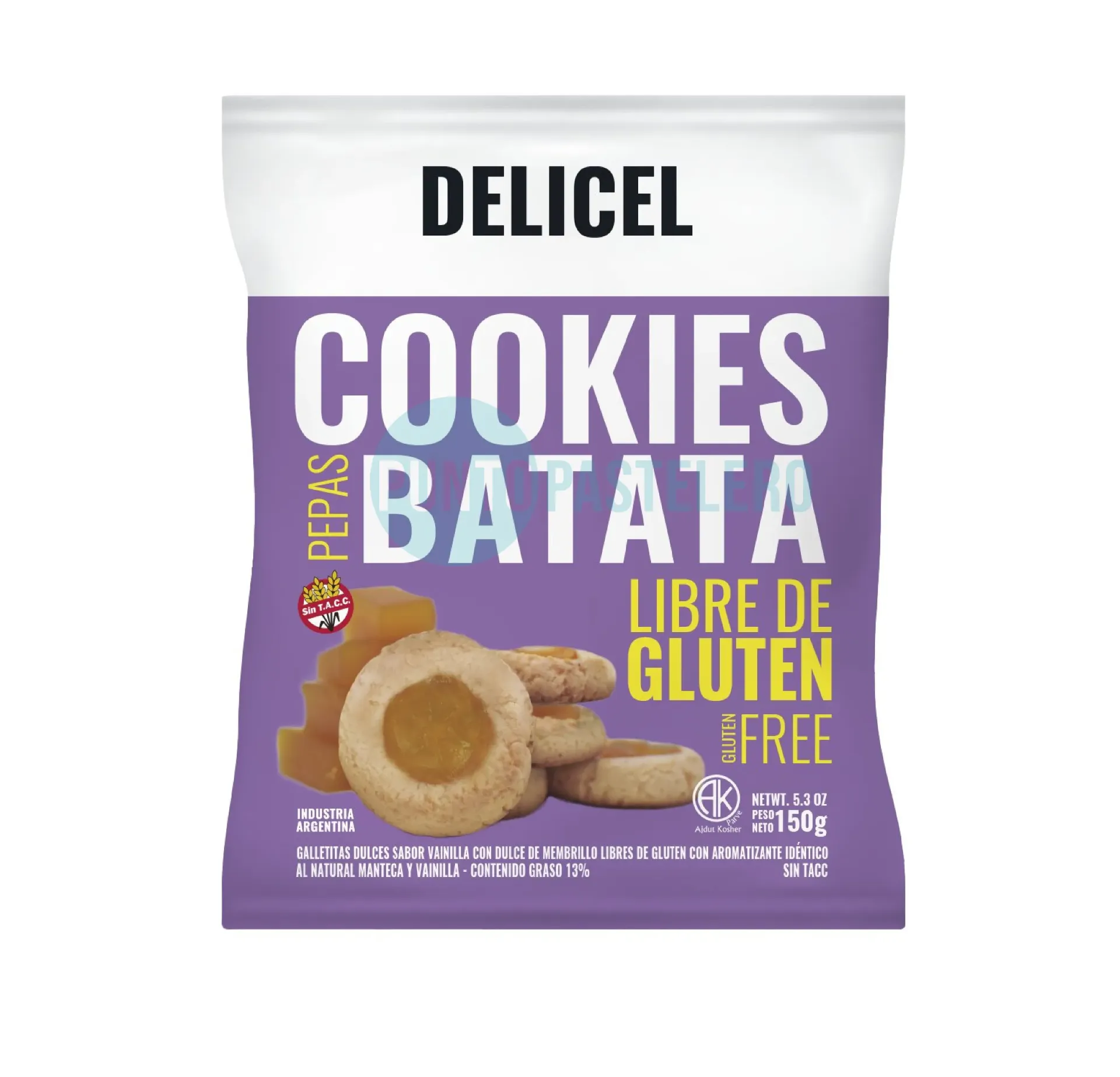 GALLETITAS PEPAS BATATA DELICEL (X 200 GR.) (SIN TACC)