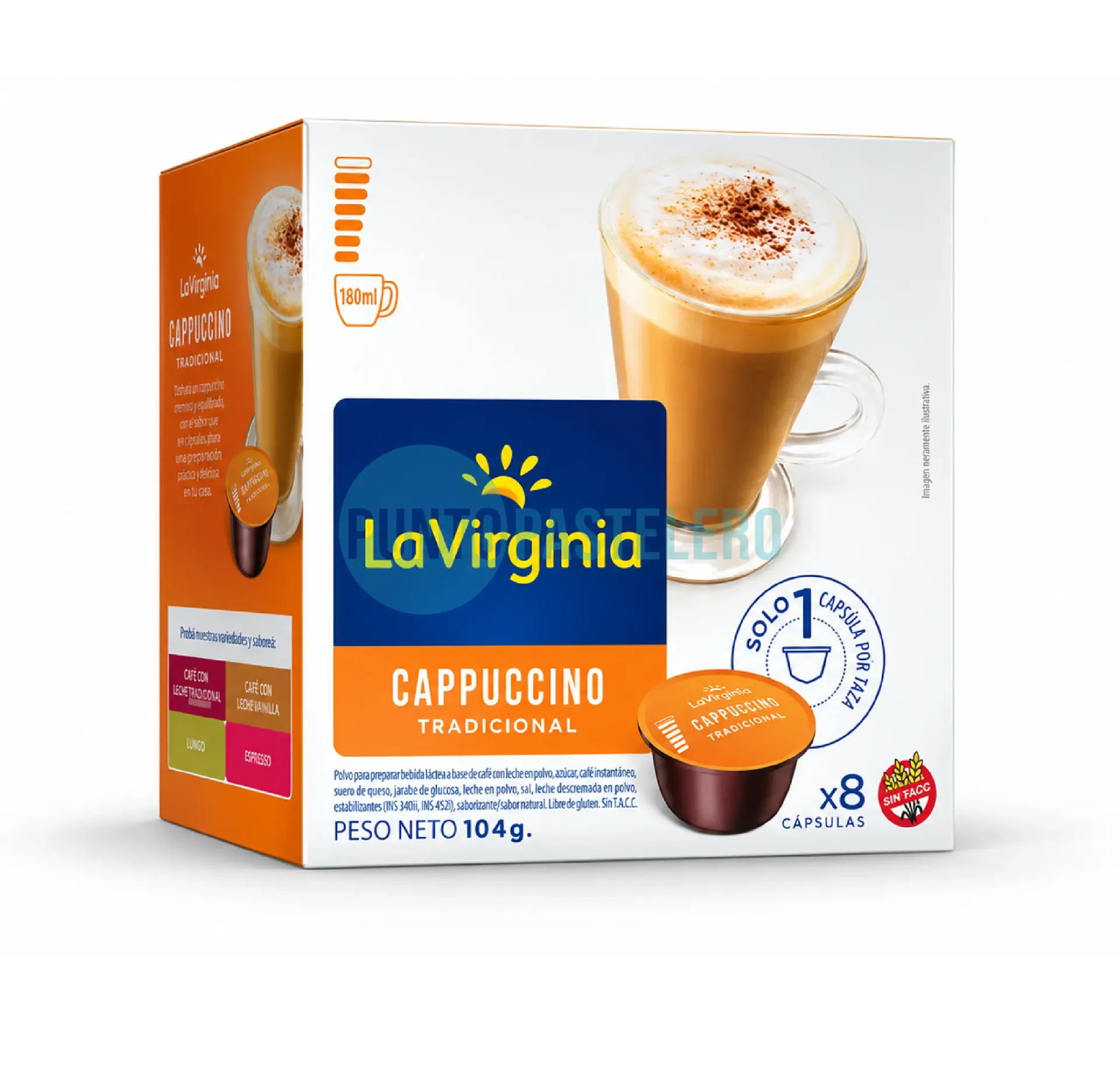 [7790150090237] CAFE EN CAPSULA LA VIRGINIA CAPPUCINO (DULCE DE LECHE) (X 5 U.)