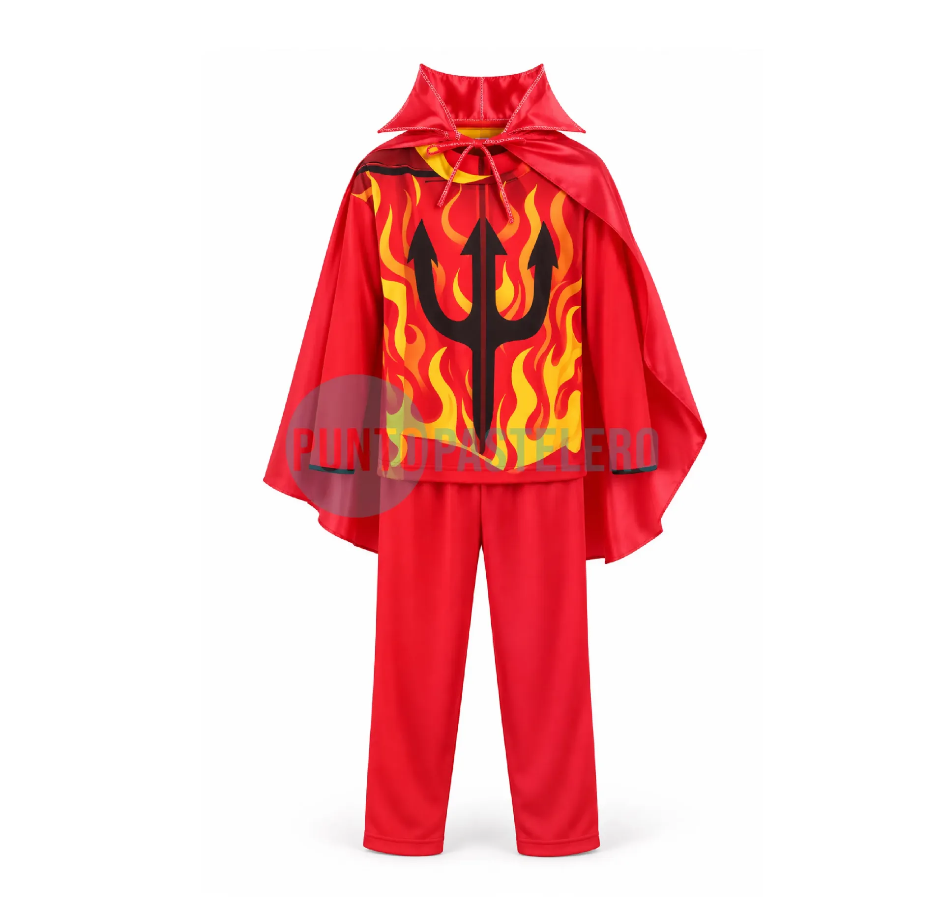 SET DISFRAZ DIABLO (ENTERIZO + CAPA)