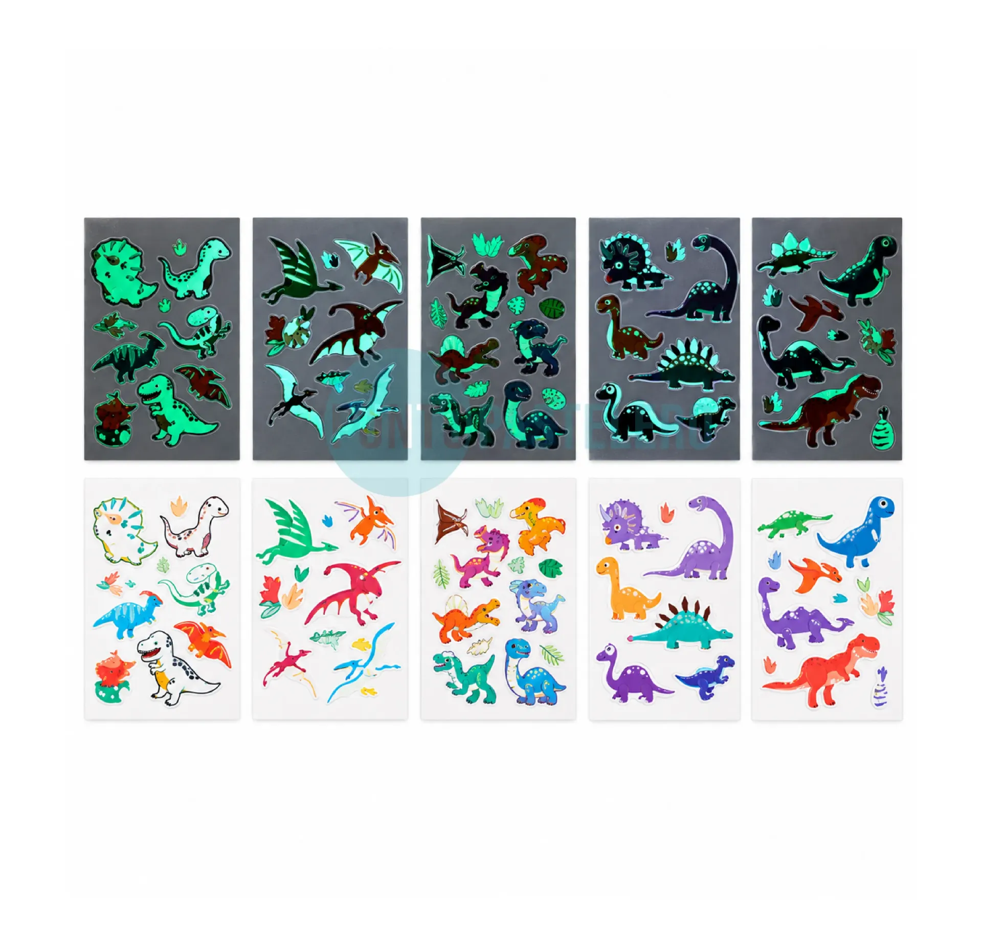 TATUAJES DINOSAURIOS (BRILLA EN LA OSCURIDAD) (X 5 U.)